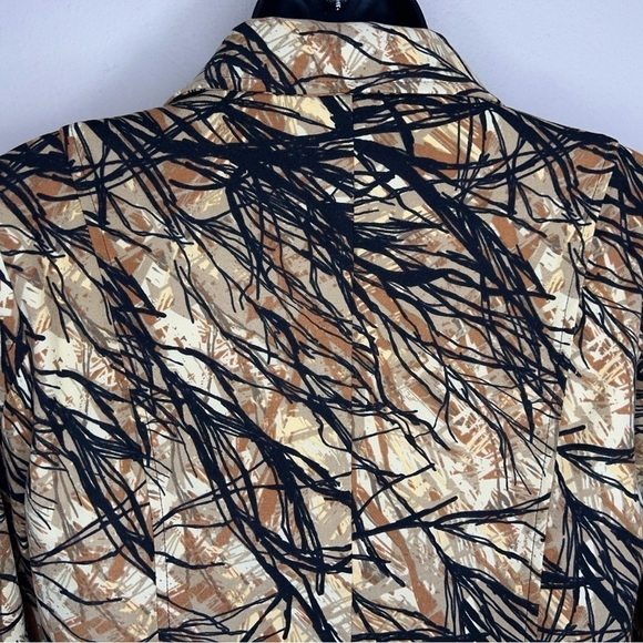 SMALL VINTAGE CHRISTOPHER AND BANKS CAMO BLAZER ZIP CLOSURE BEIGE WOMENS BROWN - Picture 6 of 10